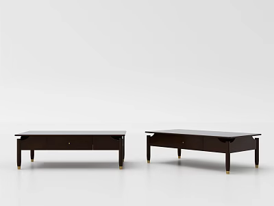 Modern Dark Colored Coffee Tables with Slim Legs and Functional Drawers for Contemporary Rooms 3d model