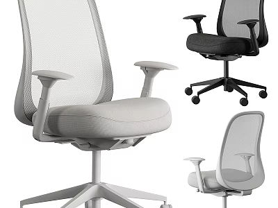 Ergonomic Mesh Office Chair with Adjustable Armrests Swivel Wheels and Modern Design 3d model