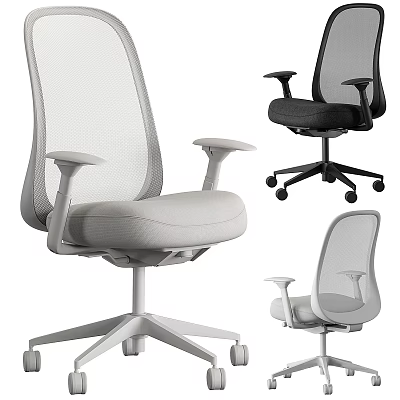 Ergonomic Mesh Office Chair with Adjustable Armrests Swivel Wheels and Modern Design 3d model
