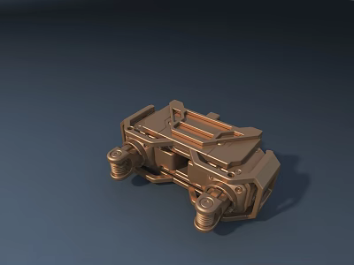 Detailed Metal Mechanical Part With Gear Track And Structural Components 3d model
