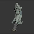 Futuristic Robot With Metallic Body Green Eyes Mechanical Limbs And Detailed Structure
