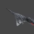 Realistic Gray Striped Tyrannosaurus Rex Dinosaur 3D Model Standing Pose