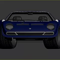 Blue Classic Sports Car With Sleek Body Design And Black Wheels