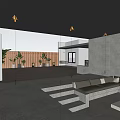 Modern Roof Garden Design With Wooden Deck Potted Plants And Railing