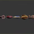 Colorful 3D Scene Components With Various Shaped Gears Gems Keys And Tools