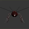 Red Winged Ant 3D Rendering With Transparent Wings And Long Legs On Dark Background 3d model