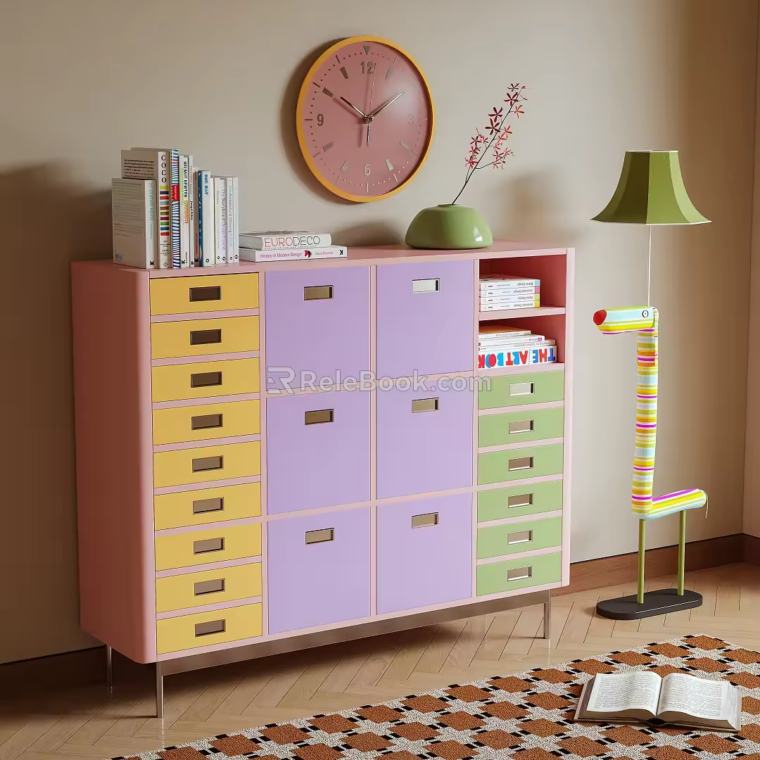 Modern Locker Dopamine Memphis 3d model