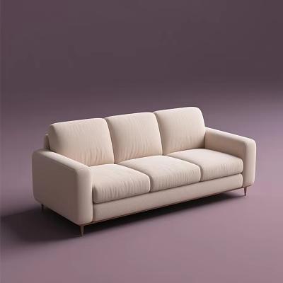 Technology Cloth Small Apartment Sofa Minimalist Light Luxury Living Room Sofa 3d model