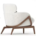 Modern Single Sofa with Soft Fabric Upholstery Wooden Frame and Plaid Cushion