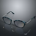 Stylish Teal Patterned Acetate Frame Eyeglasses with Metal Temples Everyday Accessory