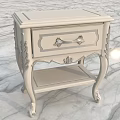 Elegant Classic Nightstand with Intricate Carved Details Drawer and Lower Open Shelf Light Wood Finish