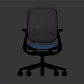 Modern Office Chair With Mesh Back Blue Seat Armrests And Wheeled Base