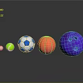 Various Colored Sports Balls Including Football Basketball And Hole Design On Grey Background With Reflections
