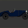 Vintage Blue Convertible Car With Classic Open Top And Retro Design Style