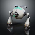 Mechanical Character With Spherical Body Green Elements And Four Legs Design