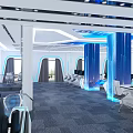Dispatch Room Large Screen Monitoring Room Technology Hall Curved Surface Large Screen Dispatch Room Table and Chair Technology 3d model