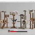 Modern cat climbing frame 3d model