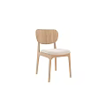 Modern Minimalist Solid Wood Dining Chair With Soft Fabric Padded Seat For Home Use