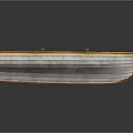 Classic Wooden Boat With Traditional Ribbed Interior And Smooth Wooden Structure