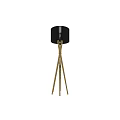 Elegant Modern Black Lampshade Floor Lamp With Golden Tripod Metal Stand
