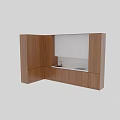 Modern Kitchen Cabinets With Wooden And White Doors Concrete Countertop Copper Sink Under Cabinet Lighting