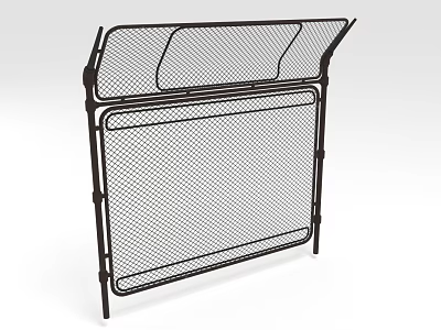 Heavy Duty Metal Mesh Fence Barrier With Adjustable Top Panels For Outdoor Security Use 3d model
