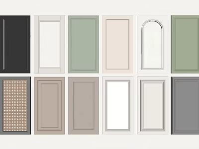 Cabinet Doors in Various Colors and Designs for Interior Decoration Projects 3d model