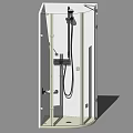 Modern Enclosed Shower Sauna Unit With Glass Door And Shower Head