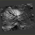 3D Detailed Mountain Landscape Model With Rugged Surface And Natural Scenery Terrain