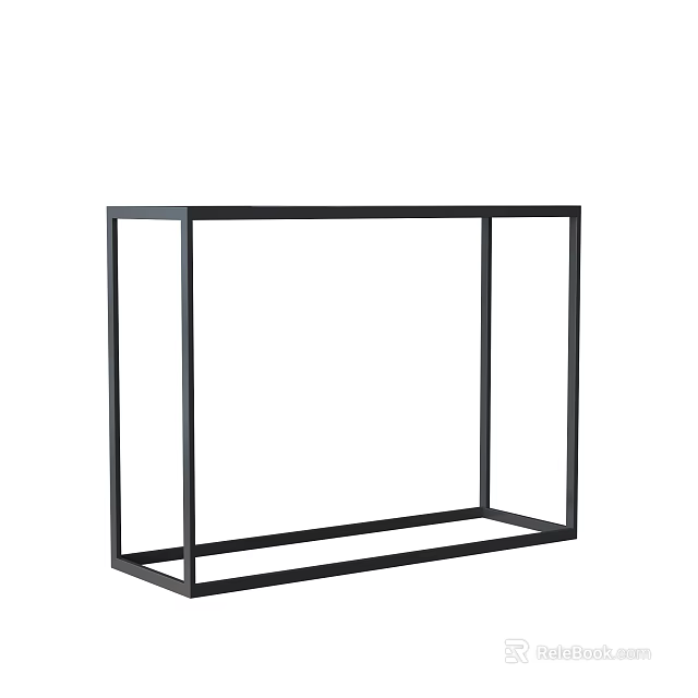 Modern Black Entryway Cabinet Side Cabinet with Sleek Metal Frame Structure 3d model 