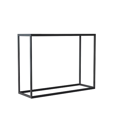 Modern Black Entryway Cabinet Side Cabinet with Sleek Metal Frame Structure 3d model