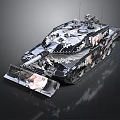 Modern Military Tank With Camouflage Paint Turret Gun Barrel And Tracks