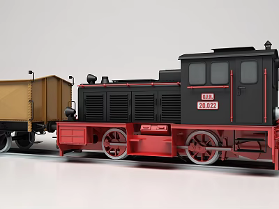 Black And Red Electric Toy Train Model With Yellow Carriage For Kids 3d model Black And Red Electric Toy Train Model With Yellow Carriage For Kids 3d model