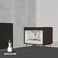 Modern Single Sofa With Gray Upholstery Black Frame And Metal Legs In Minimalist Room