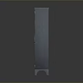 Gray Metal Locker Cabinet With Three Doors Vents Handles And Stand Base