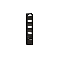 Vertical Dark Display Shelf With Multiple Horizontal Shelves And Sleek Simple Design