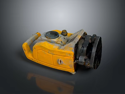 Household Portable Yellow Handheld Tool With Black Components And Worn Handle Design 3d model