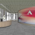Modern Reception Office Reception Area 3d model