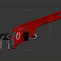 High Quality Red Pipe Wrench As Essential Hardware Tool For Plumbing Repairs 3d model