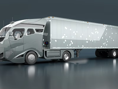 Mercedes-Benz truck axor box truck electric truck big truck 3d model