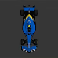 Blue Racing Car Featuring Aerodynamic Design Sporty Wheels And Rear Wing