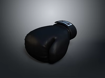 Black Leather Boxing Gloves Ideal For Training And Sports Activities 3d model