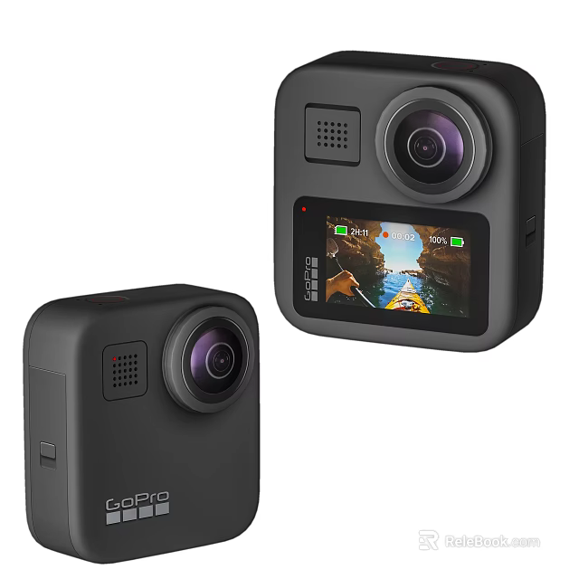 Two GoPro Action Cameras With Compact Black Design And HD Display Screens 3d model 