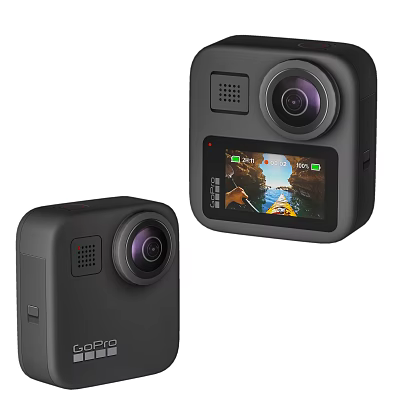 Two GoPro Action Cameras With Compact Black Design And HD Display Screens 3d model