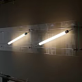 Modern Wall Lamp With Transparent Panel And Two Long Strip Warm Lights