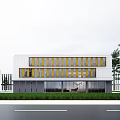 Modern Industrial Factory Building Multi-storey Factory Building Modern Factory Building Square Factory Building Multi-storey Office 3d model