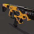 Sci Fi Futuristic Weapon Pistol with Yellow Black Color and Model M4SH Design