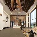 Modern Hotel Lobby Interior With Chandelier Staircase Decorative Art And Comfortable Seating