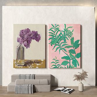 Modern Plant Painting Abstract Decorative Painting 3d model