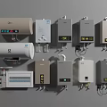 Various Types Of Electric Water Heaters With Digital Displays And Modern Designs